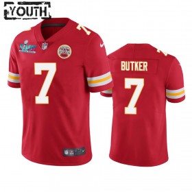Camiseta Niño NFL Kansas City Chiefs Harrison Butker 7 Rojo Super Bowl LVII Vapor Limited